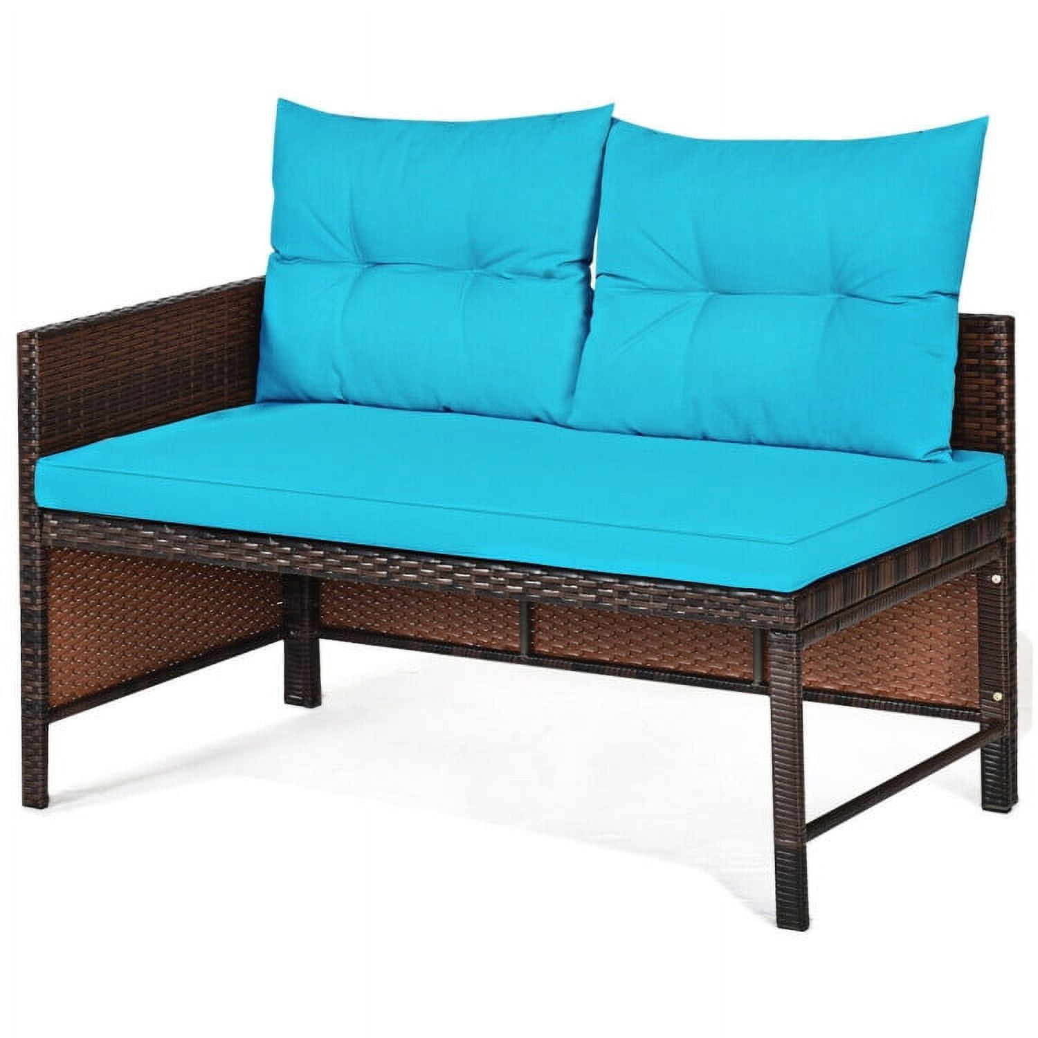 Aimee Lii 3 Pieces Patio Wicker Rattan Sofa Set, Wicker Patio Couch, Outdoor Balcony Furniture, Turquoise Aimee Lii 3 Pieces Patio Wicker Rattan Sofa Set, Wicker Patio Couch, Outdoor Balcony Furniture, Turquoise