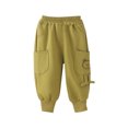 thumbnail image 2 of Hicidod Boys Sweatpants Solid Cute Bear Casual Toddler Cargo Pants Fleece Lined Warm Fall Winter Girls Jogger Pants with Pockets, 2 of 3