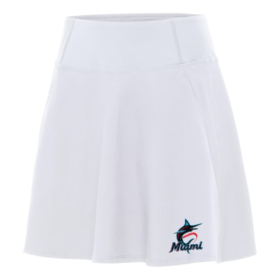 Women's Antigua White Miami Marlins Chip Skort