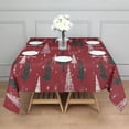 thumbnail image 3 of Red Christmas Tree and Snow Pattern Square Tablecloth,Waterproof Square Table Cover,Wipeable Spillproof Washable Table Cover for Home Kitchen Party Decor 60"x60"(152x152cm), 3 of 6