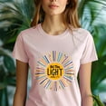 thumbnail image 5 of Christian Be The Light Matthew 5:14 Bible Verse Sunburst T-Shirt, Light Pink, Size 2XL, 5 of 6