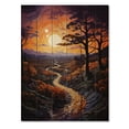 thumbnail image 3 of Designart "Tangerine Twilight at Sunset" Landscape & Nature Print on Natural Pine Wood, 3 of 5