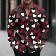thumbnail image 2 of IWRICH Men's Button down Valentine's Day Shirt Fahsion Formal Casual Shirt Blouse Long Sleeve Slim Fit Business Shirts 08-Black L, 2 of 4