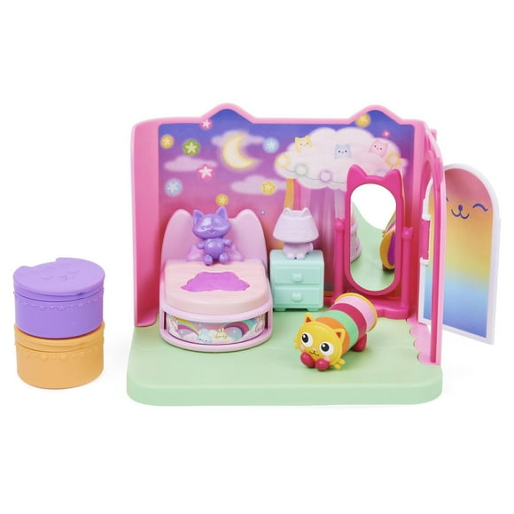 Gabby’s Dollhouse, Sweet Dreams Bedroom with Pillow Cat Figure and 3 Accessories, 3 Furniture and 2 Deliveries, Kids Toys for Ages 3 and up