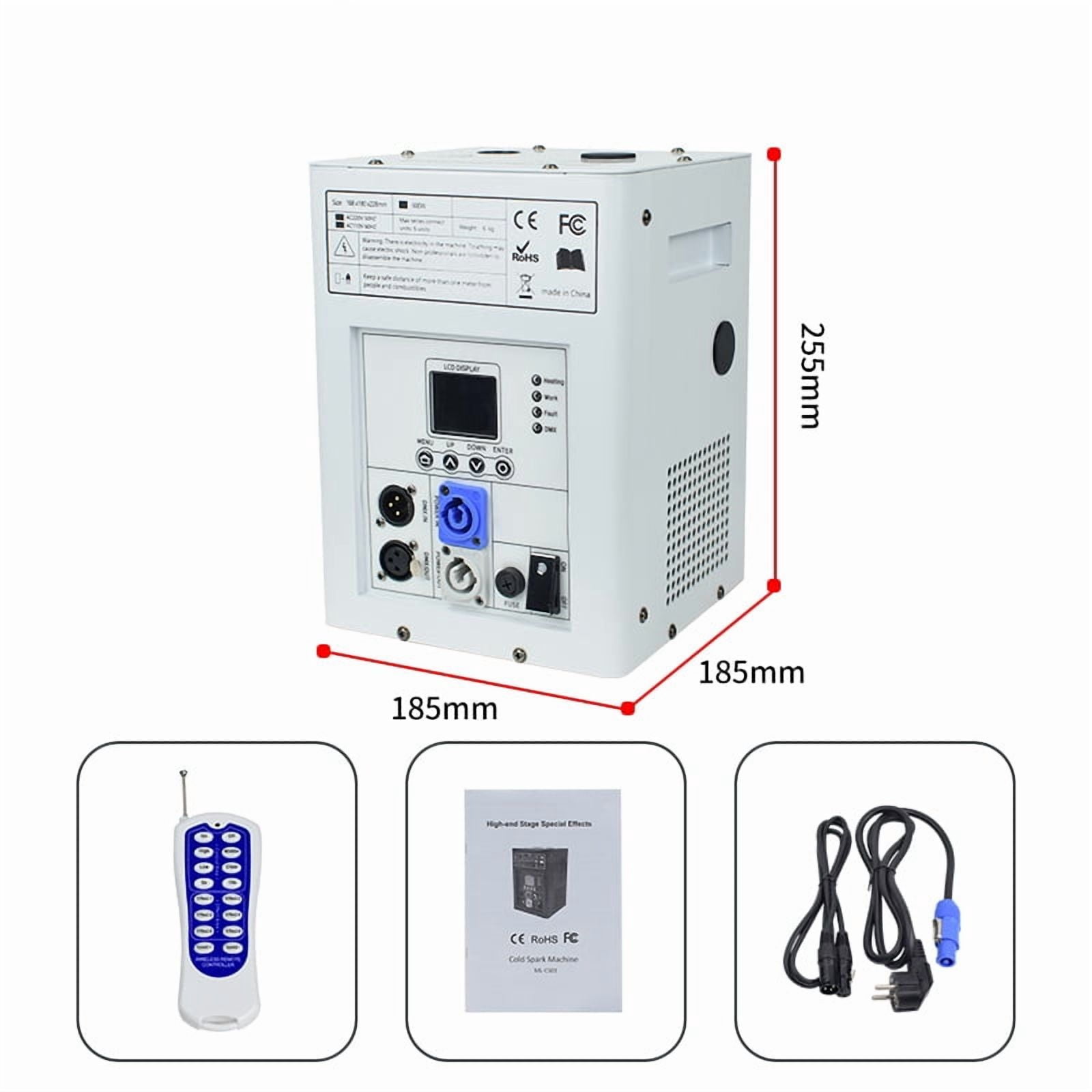 2Pack Cold Spark Machine DMX Firework Machine LCD Screen for Wedding Stage Party DJ Disco, White with Road Case