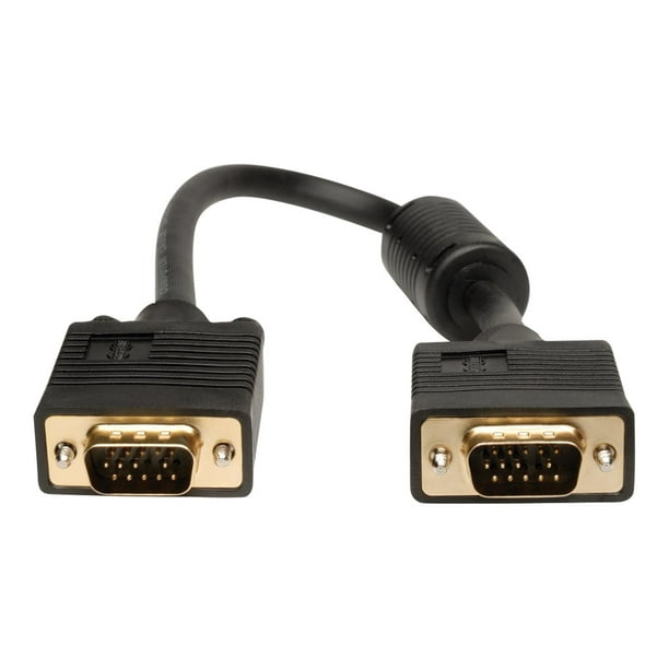 Eaton Tripp Lite Series 1 ft VGA (VGA) High-Resolution RGB Coaxial Cable (HD15 M/M),. (0.31 M) - Câble VGA - HD-15 (M) à HD-15 (VGA) (M) - 1 ft - Moulé - Noir