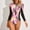 Pink, variant on Hvot&aat Women's Printed One Piece Swimsuits Long Sleeve Zipper up Slim Fit Bathing Suit Summer Beach Surfing Swimwear