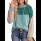 thumbnail image 2 of Sudadera con Capucha para Mujer, de Gran Tamaño, con Bloques de Color, Larga y Cordón Ajustable, Estilo Casual, Otoño 2025 Verde L, 2 of 5