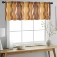 thumbnail image 2 of Burnt Orange Ombre Valance Curtains for Kitchen/Living Room/Bathroom/Bedroom Window, Rod Pocket Small Topper Half Short Window Curtains Voile Sheer Scarf, Abstract Art Moire Ocean Waves 42"x18", 2 of 8