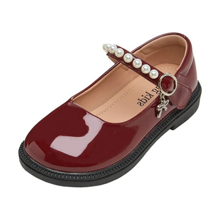 eczipvz Girls Black Flats Open Front Bow Sequins Sandals for Girls Kids Princess Wedding Formal Ankle High Heel Shoes Wine 10.5