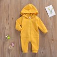 thumbnail image 4 of KelaJuan Newborn Baby Long Sleeve Romper Solid Color Long Pants Zipper Hooded Jumpsuit Outfits 0-24M, 4 of 7