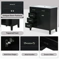 thumbnail image 5 of 36" Bathroom Vanity without Sink, Modern  Storage Cabinet with Double Doors & 3 Drawers, Freestanding Rectangular Vanity with Solid Frame, Cabinet Base Only, Black, 5 of 6