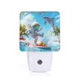 thumbnail image 1 of Fotbe Astronaut Tropical Dolphin Luz Nocturna LED, Luz de Noche con Sensor de Luz Natural de Anochecer a Amanecer, Se Enchufa a la Pared, Blanco Cálido 0.5W-US, 1 of 7