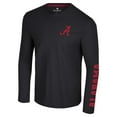thumbnail image 2 of Men's Colosseum Black Alabama Crimson Tide Logo Lockup 3-Hit Active Blend Long Sleeve T-Shirt, 2 of 3