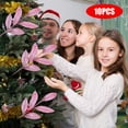 thumbnail image 5 of Qocolhg Christmas Decorations Indoor Outdoor Clearance! 10pcs 13.77x4.33in Christmas Gold Powder 6 Leaves Gold Powder Leaf Christmas Tree Wreath Decoration Home Office Hotel And Other Decorations, 5 of 6