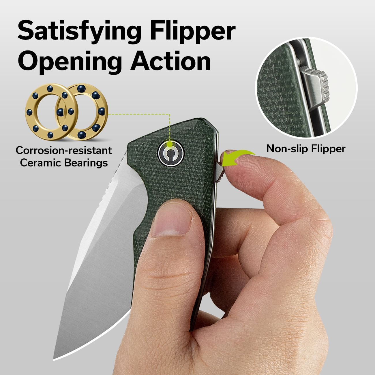 CIVIVI Pocket Knife Regulatron Folding Knife for Men with Flipper Opener, Liner Lock, 2.98" Nitro-V Blade Micarta Handle C23006-2