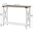 thumbnail image 3 of LARMNEE Farmhouse Console Table Narrow Entryway Table with 2 Open Shelves Hallway Living Room White and Gray WG08XG01, 3 of 9