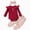 H1754-Red, variant on Baby Girl Clothing Outfits 3pc Set Long Sleeve Crew Neck Print Romper Bodysuit Flare Pants Headband Fall Winter Jumpsuit Set(Red,6-12 M)