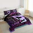 thumbnail image 3 of Homewish Gymnastics Sport Bedding Comforter Set,Gymnastics Dancing Lovers Twin Comforter Sets,Pink Purple Black Bedding Set For Girls Kids,Ultra Soft Home Decor Reversible,2 Pieces, 3 of 8