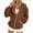 Brown, variant on Iroehba Hoodies for Women Full Zip Hooded Relaxed Cut Jacket with Ruched Sleeves and Kangaroo Pockets, Soft Stretchy Long Sleeve Top for Daily Wear