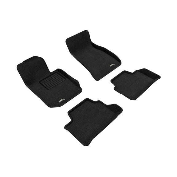 3D MAXpider Custom Fit Elegant Floor Mat (Black) Compatible with BMW 3 Series Sedan (G20) 2019-2025 - 1st & 2nd Row
