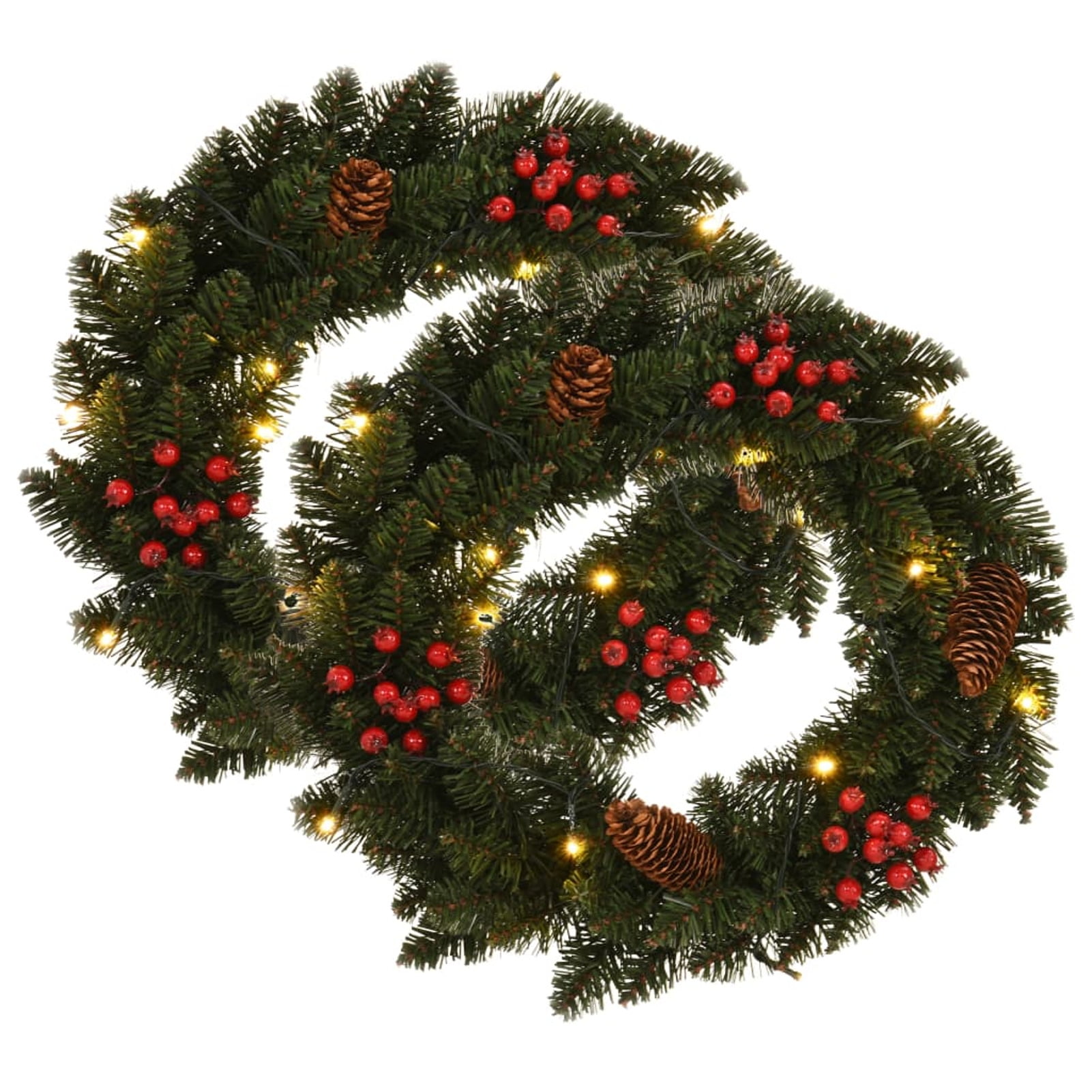 Details about   2' Prelit Winter Crystal Fir Wreath Lighted Holiday Christmas Outdoor Decoration 