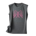 thumbnail image 5 of Camiseta Sin Mangas Para Mujer Moda Casual Sin Mangas Impreso Señoras Cuello Redondo Blusas Tops Camiseta Odeerbi ODB152748, 5 of 5
