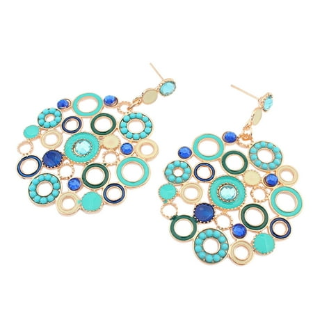 Retro Christmas Gift (Stylish Honeycomb Earrings Retro Bohemia Holiday Style Earbob for Street Snap Ornament Christmas Birthday)