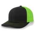 thumbnail image 2 of Pacific Headwear Trucker Snapback Cap 104C Black/Neon Green/Black Os, 2 of 8