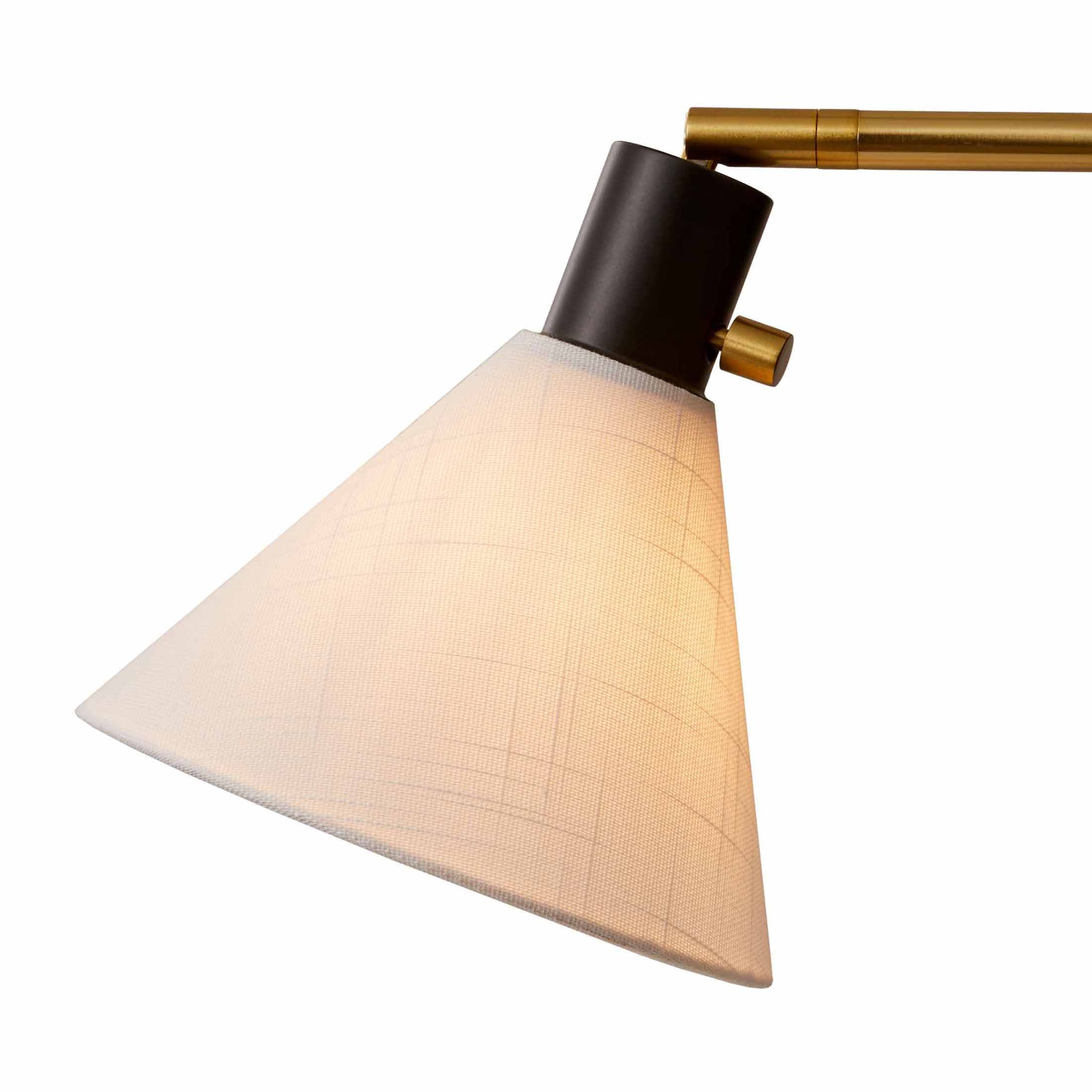 Better Homes & Gardens 68"H Metal Floor Lamp with Adjustable Dual Shades, Black and Gold Finish, White Linen Shades