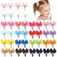 thumbnail image 1 of 40 pinzas para el pelo a presión para niñas, cintas de grogrén totalmente envueltas de 2 pulgadas, accesorios para bebés recién nacidos y niños pequeños, 1 of 7