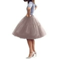 thumbnail image 1 of Gibobby faldas largas de mujer casuales 2022 nueva falda hinchada plisada de malla falda de tul de velocidad(Gris, Talla única), 1 of 4