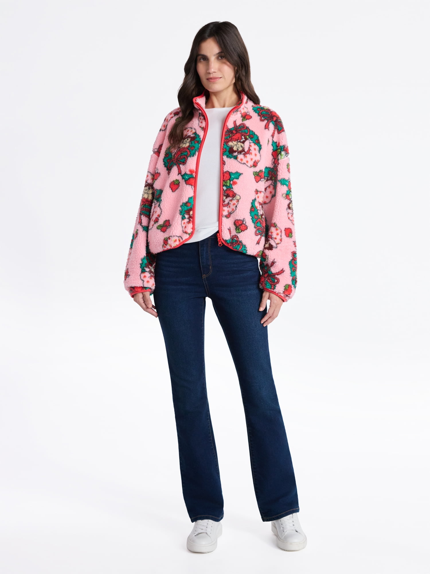 Strawberry Shortcake Women's Christmas Print Woobie Fleece Jacket