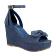 thumbnail image 1 of Sandalia Mujer Miracol by Mama Lola Plataforma Casual Comoda Fresca Moderna Alto Azul 22.5, 1 of 4