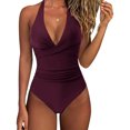 thumbnail image 2 of Body de una pieza para mujer, traje de baño de una pieza con cuello halter, ropa de playa, vacaciones en la playa FLhrweasw Nuevo, 2 of 6