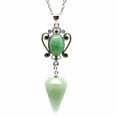 thumbnail image 1 of HOOUN Hexagonal Cone Pendulum Natural Crystal Pointed Pendant Necklace-Aventurine, 1 of 5