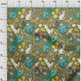 thumbnail image 2 of oneOone Cotton Poplin Twill Olive Green Fabric Leaves & Flowers Floral Sewing Material Print Fabric By The Yard 56 Inch Wide, 2 of 4