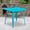 Crystal Teal-blue, variant on Commercial Grade 31.5" Square Metal Indoor-Outdoor Table, Heavy Duty All-Weather Steel Slat Top Dining Table, Modern Café Restaurant Bistro Patio Furniture, Metal Stackable Deck Yard Desk Setup