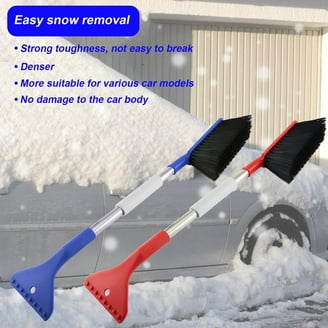 SEAAES 35" Ice Scraper And Snow Brush For Car Windshield, Extendable Snow Scraper Brush With Foam Grip For Truck SUV Vehicle Window - Green