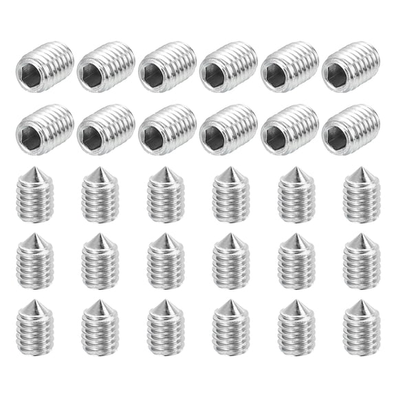 60 Pcs M3x4mm Set Screws, 304 Stainless Steel Cone Point Hex Socket Grub Screw