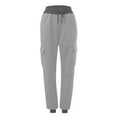thumbnail image 2 of frariair Sweatpants Women Casual Solid Pocket Pants High Waist Elastic Band Sweater Drawstring Cargo Jogger Grey, 2 of 4