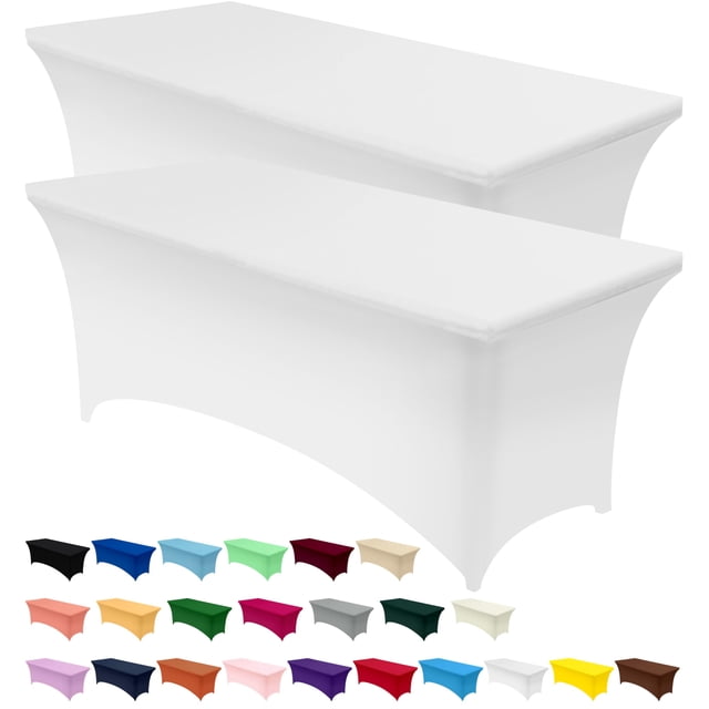 Mantel Utopia Kitchen Spandex, paquete de 2 unidades, 6 pies, blanco