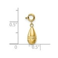 thumbnail image 2 of 14k Gold Polished Sparkle-Cut Teardrop With Spring-Ring Clasp Charm 17.75x5.1mm Wide 5.1mm Thick Charm for Women, 2 of 2