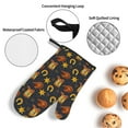 thumbnail image 3 of Honeii Wild West Golden Horseshoe Pattern Oven Mitts and Pot Holders, Silicone Oven Gloves,500 F Heat Resistant Oven Mitts Sets, 4PCS, 3 of 6