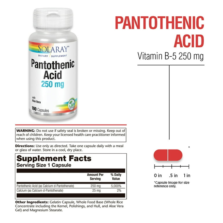 pantothenic acid 750 mg and 250 mg l carnitine Solaray Pantothenic Acid 250mg | Vitamin B5 | Energy Metabolism, Hair,  Skin, Nails & Digestive Support