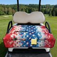 thumbnail image 3 of COEQINE Bag-Style Foldable Golf Cart Seat Cover, Compact Carry Design with Handle, Universal 51.2"x30.3" for Most 2-Seaters, Quilted Polyester, 4 Front Pockets, USA US American Flag Star, 3 of 8