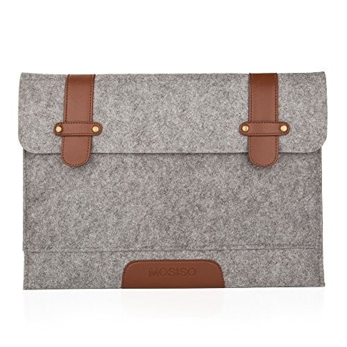 Mosiso 12.9 iPad Pro / 13.3 Inch MacBook Air / MacBook Pro Retina Felt Sleeve Case Cover Laptop Bag Tablet PC Sleeve, Compatible with Most 11-Inch Ultrabook Netbook, Gray