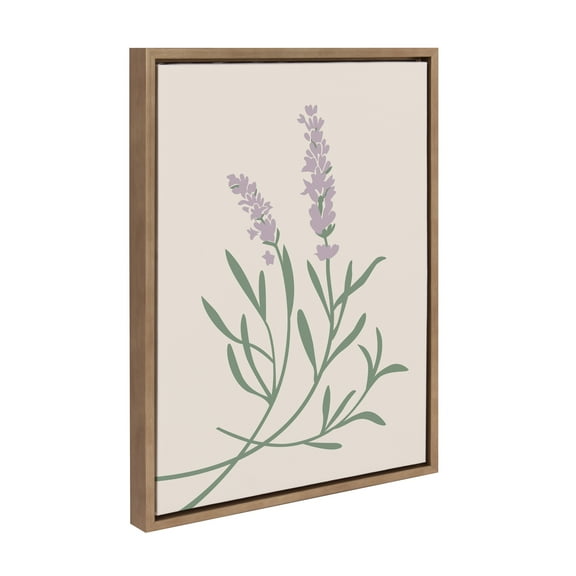 Kate and Laurel Sylvie Delicate Illustrated Purple Wildflowers Framed Canvas Wall Art by The Creative Bunch Studio, 18x24 Gold, Nature and Wildlife-Inspired Wall Decor