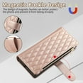 thumbnail image 4 of Dteck Crossbody Wallet Case for Samsung Galaxy Z Fold 6, Z Fold 6 Wallet Case with 6-Card Holder & Zipper Pocket Handbag Purse Magnetic Buckle Soft PU Leather Phone Case for Samsung Z Fold6,Rosegold, 4 of 8