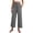 Dark Gray, variant on JULMCOMO Capri Pants for Women With Pockets Cotton Linen High Waisted Drawstring Cropped Pants Loose Fit Wide Leg Beach Vacation Flowy Casual Trousers Dark Blue 2XL